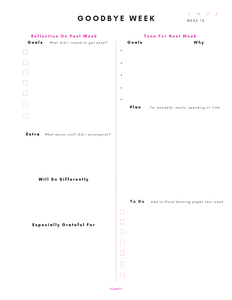 13-Week Clarity Pages, printable